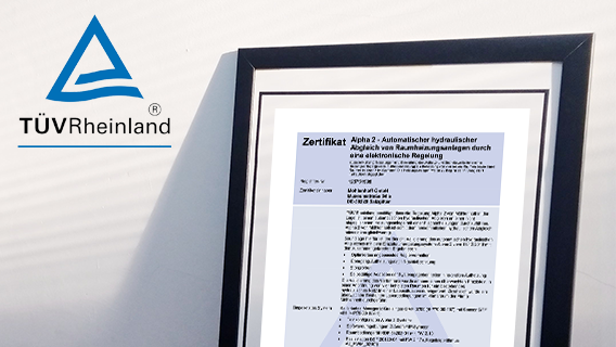 TÜV-Zertifikat für Alpha direct Balance